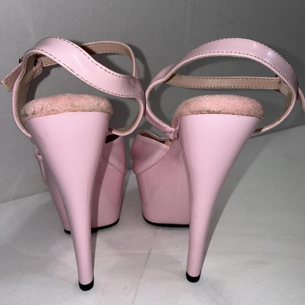 Pleaser KISS Heels Pink Platform Ankle Strap Stilettos Stripper Dancing Shoes 7 - Picture 6 of 15